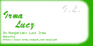 irma lucz business card